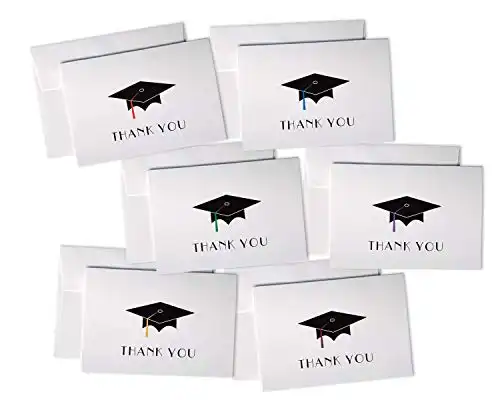 Graduation Cap Thank You Cards - 24 Cards & Envelopes