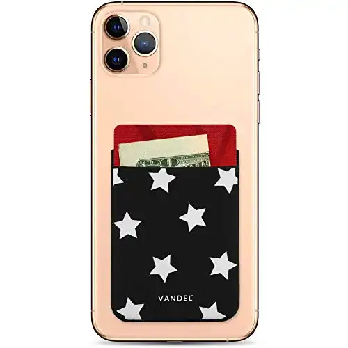 VANDEL Pocket – Stick-On Fabric Phone Wallet Stick On for Women, Cute Credit Card Holder for Phone Case, Stick On Back of Phone Fabric Sleeve for iPhone Pocket