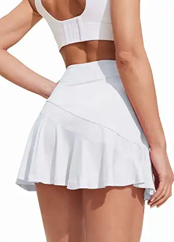 Ekouaer Golf/Tennis/Casual Athletic Active Skirt for Women Comfortable Athletic Skort with Shorts White