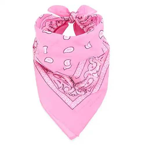 RIAH FASHION Fabric Face Cover Multi-Purpose Cotton Unisex Bandana - Scarf Paisley Flag Handkerchief, Headwear Balaclava Wrap (Bandana Scarf - Pattern Pink, 1)