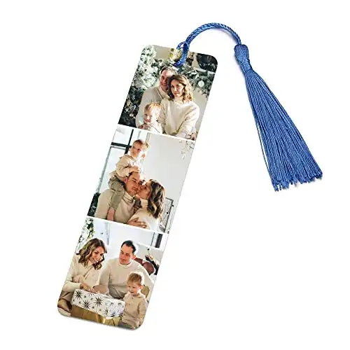 Personalized Master Metal Book Mark with Tassel Custom Engraved Photo Color Picture Bookmark for Girlfriend Boyfriend Book Worms Birthdays Christmas Valentine's Day Gift