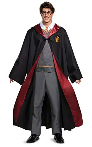 Disguise Men's Harry Potter Deluxe Adult Costume, Black & Red, XL (42-46)