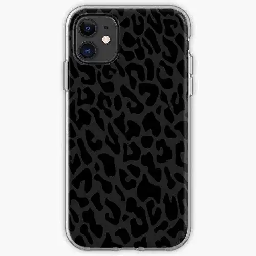 LUOWAN for iPhone X/Xs Black Leopard Print Case,Clear with Cute Black Cheetah Pattern Design for Women Girls Teen, Shockproof Slim Fit TPU Cover Protective Phone Cases_5.8 inch