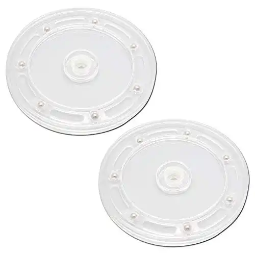 MY MIRONEY 6" Clear Acrylic Rotating Swivel Stand with Steel Ball Bearings Heavy Duty Lazy Susan Turntable Organizer for Cake Decorating,Plants,Flat Panel Monitors,TV Pack of 2
