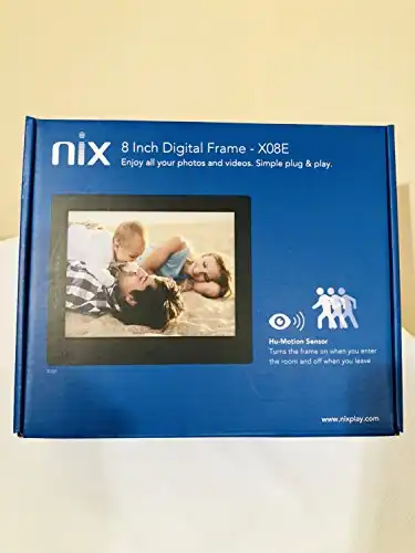 NIX Advance 8 Inch USB Digital Picture Frame - IPS Display, Auto-rotate, Motion Sensor, Remote Control - Mix Photos and Videos in the Same Slideshow