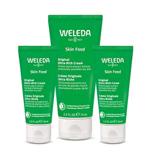 Weleda Skin Food Original Ultra-Rich Body Cream Trio, 3 Piece Set, 2.5 Fluid Ounce (Pack of 1), 1 Fluid Ounce (Pack of 2), Plant Rich Moisturizer and Lip Care with Chamomile and Calendula