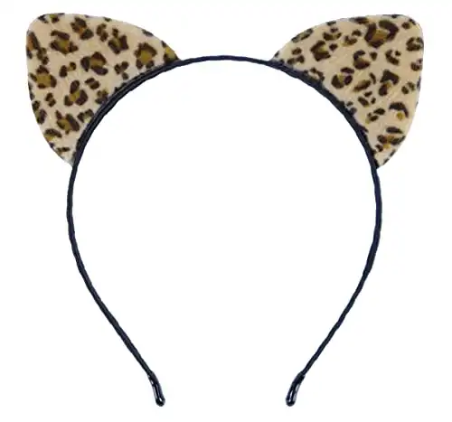 Bonnie Z. Leonardo Leopard Cat Ear Headband Furry Padded Leopard Ears Cat Leopard-F