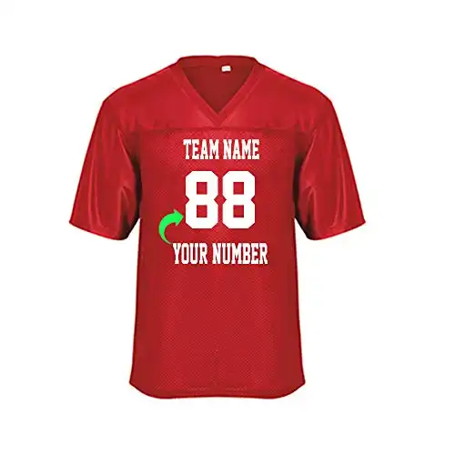 Customize Your Own Football Jersey/T-Shirt with Your Name and Team Number Personalized & Customized Jersey
