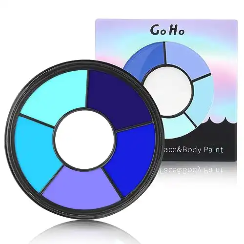 Go Ho 6 Colors Blue Face Body Paint,Cream Water Based Makeup for Adults Children Halloween Cosplay,Body Paint FX Makeup Palette,Professional Face Paint Blue Makeup
