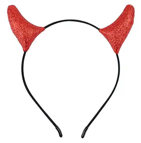 Bonnie Z. Leonardo Glitter Devil Horns Headband Glitter Red