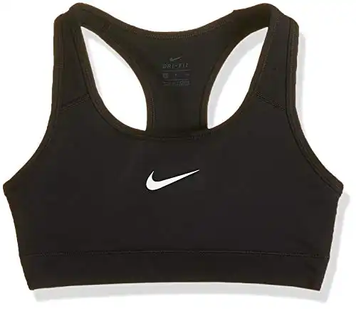 Nike Women's Victory Compression Sports Bra, Black/White, Large