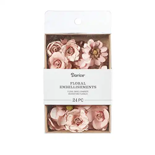 Darice Pink, Mulberry Floral Embellishments, 1.75 inches, 24 Pack