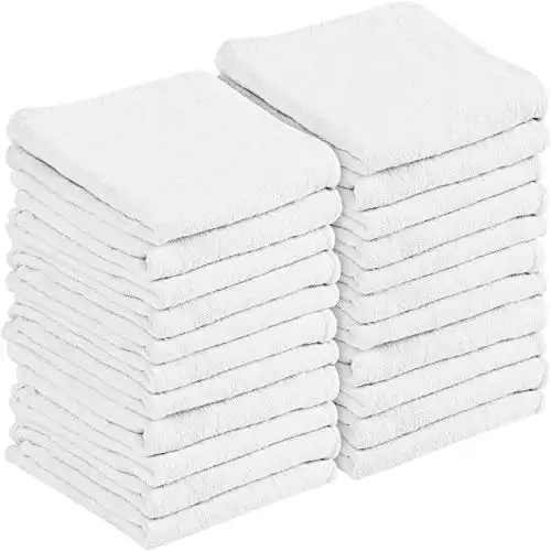 Utopia Towels 100 Pack Commercial Shop Towels - Cleaning Rags, White