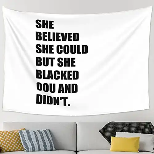 Haebfsl She Believed She Could But She Blacked Out And Didn’T Tapestry – 90×60 Inches, Ideal For Bedroom Aesthetics, Living Room Decor, And Dorm Rooms – Unique Wall Art, Posters...