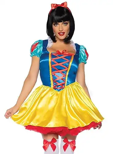 Leg Avenue womens - 3 Piece Fairy Tale Snow White Set Ã‚â€“ Sexy Princess Dress With Headband Set for Women Adult Sized Costumes, Multi, X-Small US