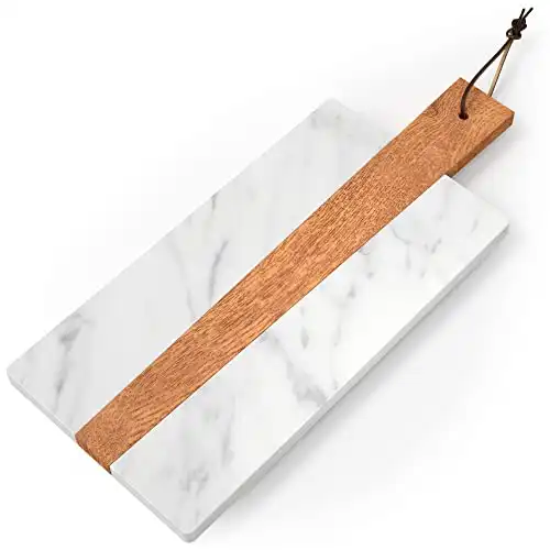 American Atelier Modern Rectangular Marble Cutting Board | Marble Cutting Boards for Kitchen | Marble Charcuterie Board | Marble Cheese Board | Marble Slab for Cheese, Charcuterie, Bread, & More