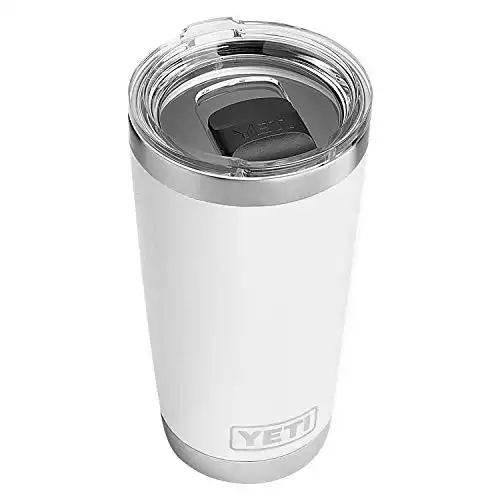 YETI Rambler 20 oz Tumbler, Stainless Steel, Vacuum Insulated with MagSlider Lid, White