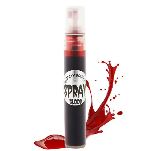 Fake Blood Makeup Spray - 0.25oz - For Theater and Costume or Halloween Zombie, Vampire and Monster Dress Up - By Bloody Mary