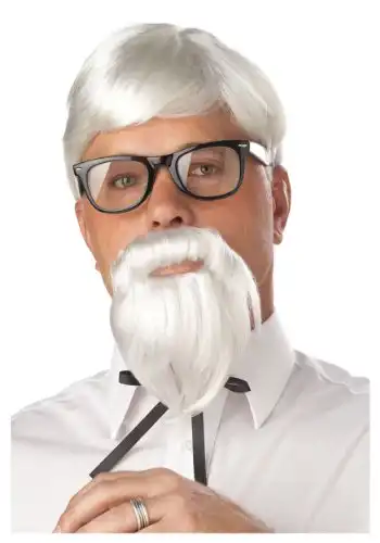California Costumes mens The Colonel Wig & Moustache Adult Sized Costumes, White, One Size US