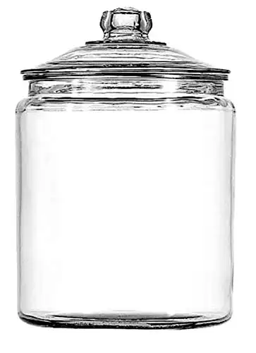 Anchor Hocking 2 Gallon Heritage Hill Glass Jar with Lid (2 piece, all glass, dishwasher safe)