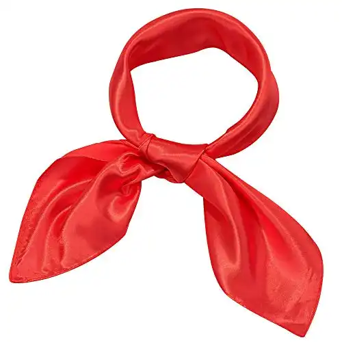 Chiffon Scarf Square Neck Scarf Handkerchief Retro Satin Ribbon Scarf For  Women Girls, Brown-23