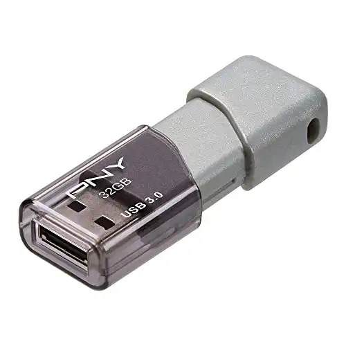 PNY 32GB Turbo Attache 3 USB 3.0 Flash Drive, GREY