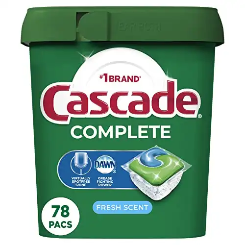 Cascade Complete Dishwasher Pods, Dishwasher tabs, Dish Washing Pods for Dishwasher, Dishwasher tablets, Fresh Scent ActionPacs, 78 Count