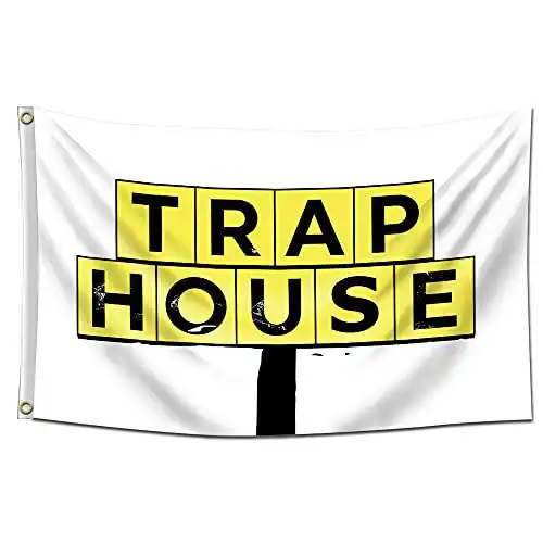 ENMOON Trap House Flag (3x5ft, Anti-Fade Poly 150D) Premium Quality Brass Grommets Banner Vibrant Colors for College Dorm Room Man Cave