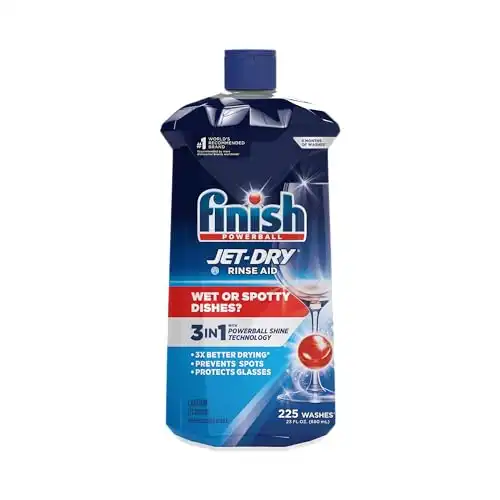 Finish Jet-Dry Liquid Rinse Aid, Dishwasher Rinse and Drying Agent, 23 fl oz, Packaging may vary