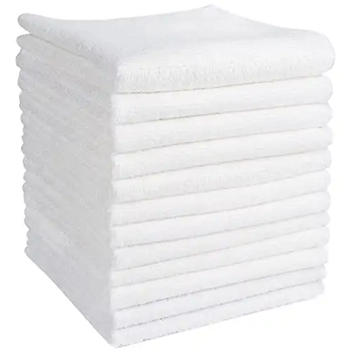 AIDEA Dish Cloths White-12Pack, Microfiber Cleaning Cloths, Strong Water Absorption, Lint-Free, Scratch-Free, Streak-Free, Kitchen Dish Towels White (11.5in.x 11.5in.)