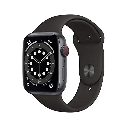 Apple Watch Series 6 (GPS + Cellular, 44mm) - Space Gray Aluminum Case with Black Sport Band