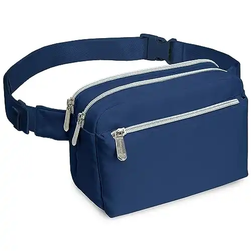 Navy Blue Fanny Pack Belt Bag for Women I Cross Body Fanny Packs for Women - Crossbody Bags small Waist Bag Men - Fashion Waist Pack Bum Bag - Hands Free for Hiking, Running, Halloween & Travel