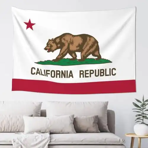 QKLGXLOBAL California Flag Wall Hanging Tapestry 60x40 Inch California Flags Wall Hanging Tapestry for Bedroom Living Room Dorm