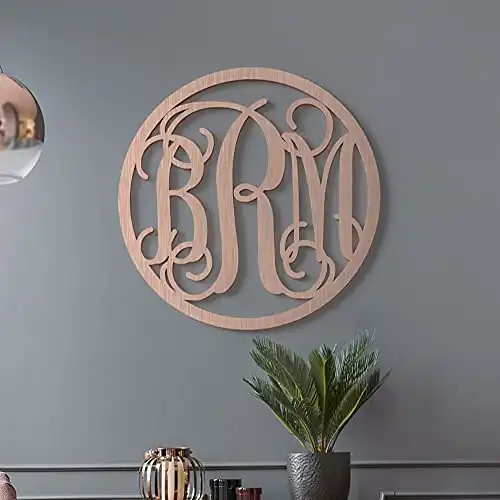 Personalized Wooden Letters Wall Decor - Modern Art Monogram - 3 Letter Initials Large Wood Hanging Sign - Baby Nursery - Front Door - Custom Name Signs For Any Room In Your Home by 48 Hour Monogram