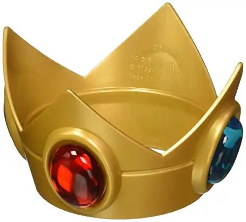 Disguise Women's Nintendo Super Mario Bros.Princess Peach Crown Costume Accessory, Gold/Red/Green, One Size