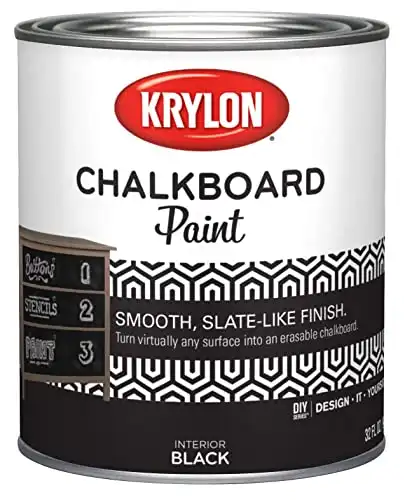 Krylon K05223000 Chalkboard Paint Special Purpose Brush-On, Black, Quart, 1 Quarts (Pack of 1)