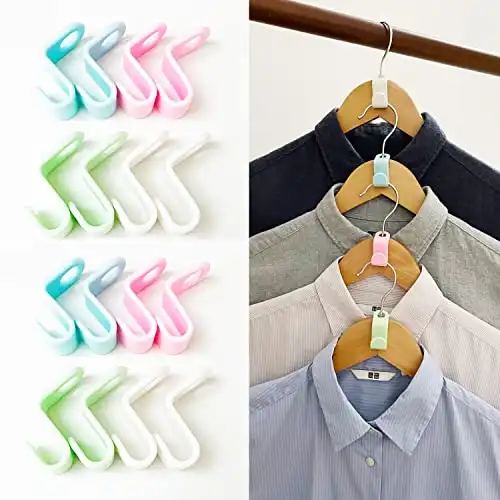 iYourHouse Clothes Hanger Connector Hooks 100pcs, Thicken Hanger Hooks for Clothes, Space Saving, Load Bearing, Cascading Closet Organization, Space Saver Hanger Organizers for Velvet and Wood Hangers
