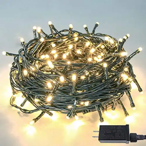 Upgraded 82FT 200 LED Christmas String Lights Outdoor/Indoor, Timer & Memory Function & 8 Modes, Extendable Green Wire, Waterproof Fairy String Lights for Xmas Tree Holiday Party Garden (Warm ...