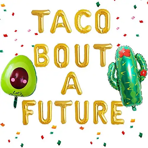 JeVenis Taco Bout a Future Balloons Taco Bout a Future Banner Mexican Graduation Party Decoration Fiesta Bachelorette Decor Mexican Bachelorette Decor