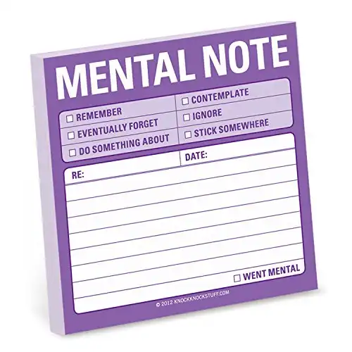 1-Count Knock Knock Mental Note Sticky Notes, To Do List Notepads, 3 x 3-inches each