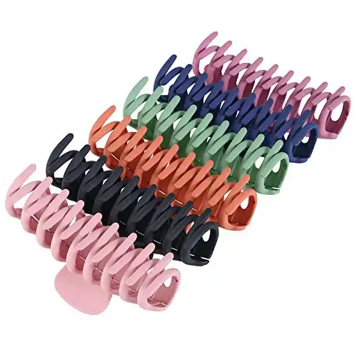 6 PCS Hair Claw Clips for Women, Strong Hold Matte Hair Claw Clips for Thick Hair, Fashion Hair Styling Accessories for Girls, Large Hair Clips for Women Thick Hair(6 Colors)