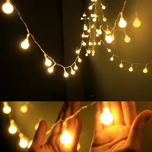 Dailyart Globe String Light 40 Led Battery Operated String Lights Waterproof Outdoor Indoor String Lights for Bedroom Classroom Decor, Battery String Lights for Christmas Wedding Party 13ft Warm White