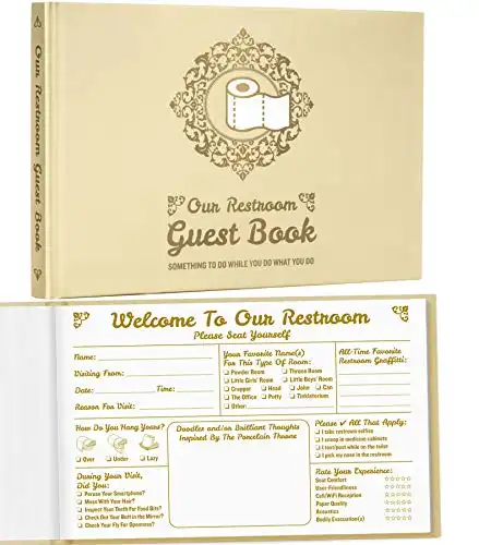 Maad Bathroom Guest Book - Funny Housewarming Gift, Hostess Gift, or White Elephant Gift Idea