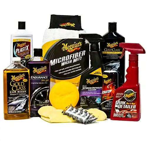 Meguiar's Complete Car Care Kit - The Ultimate Car Detailing Kit for a Showroom Shine - Includes Products for Cleaning and Detailing for the Interior and Exterior of your Car or Truck