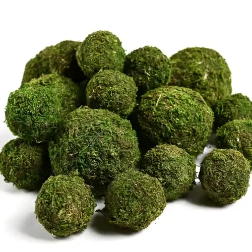 Usmola 18pcs Fake Moss Balls, 6pcs 3.2" Faux Green Balls + 12pcs 2" Artificial Moss Decorative Balls for Centerpiece Bowls (Green)