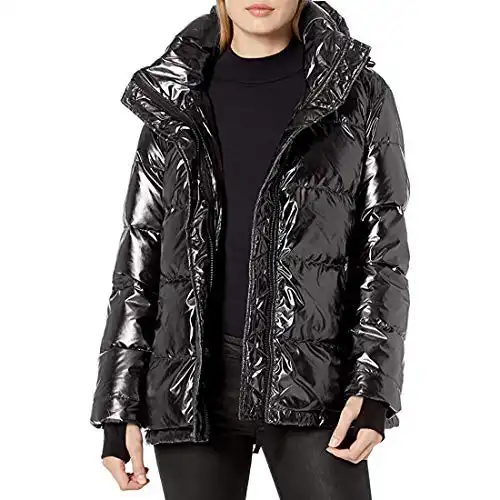 S13 Women's Emmy Midlength Down Puffer Coat, Jet, Large