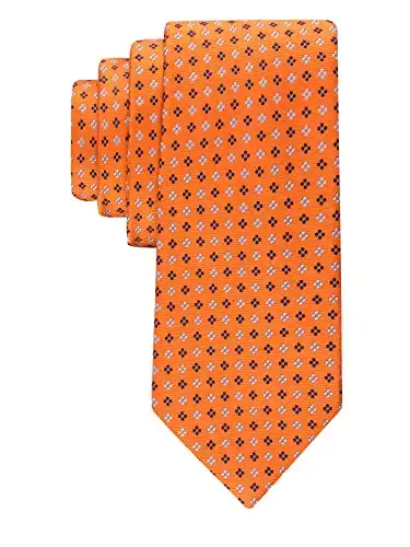 Tommy Hilfiger mens Core Neat Ii neckties, Orange, Regular US