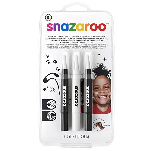 Snazaroo Face Paint Brush Pen, Set of 5, Monochrome