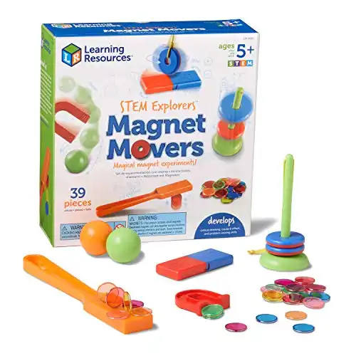 Learning Resources STEM Explorers -Ages 5+,39 Pieces, Magnet Movers, Critical Thinking Skills, STEM Certified Toys, Magnets Kids,Magnet Set