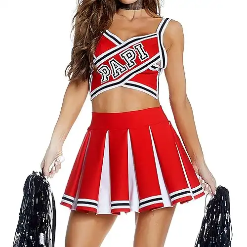 Forplay Women's Papi's Prize Sexy Cheerleader Costume Adult Costume, red, L/XL